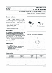 DataSheet STD2NC45 pdf